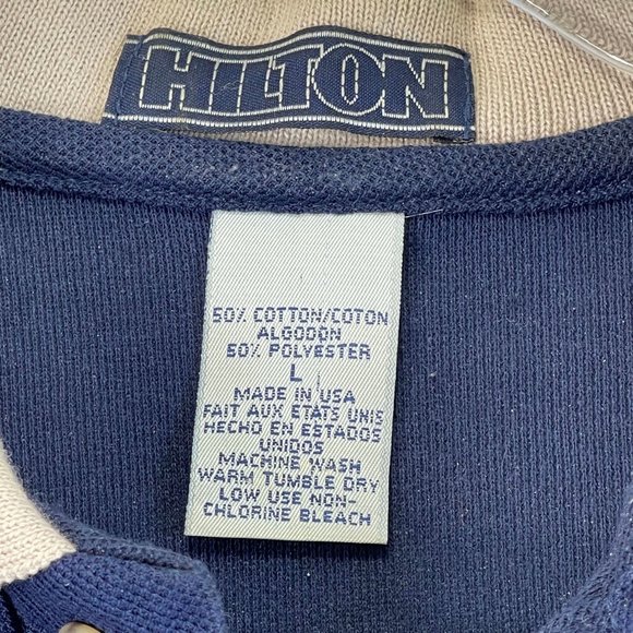Vintage HILTON Mens L Novelty Embroidered Bowling Short Sleeve Polo Shirt - Picture 8 of 10